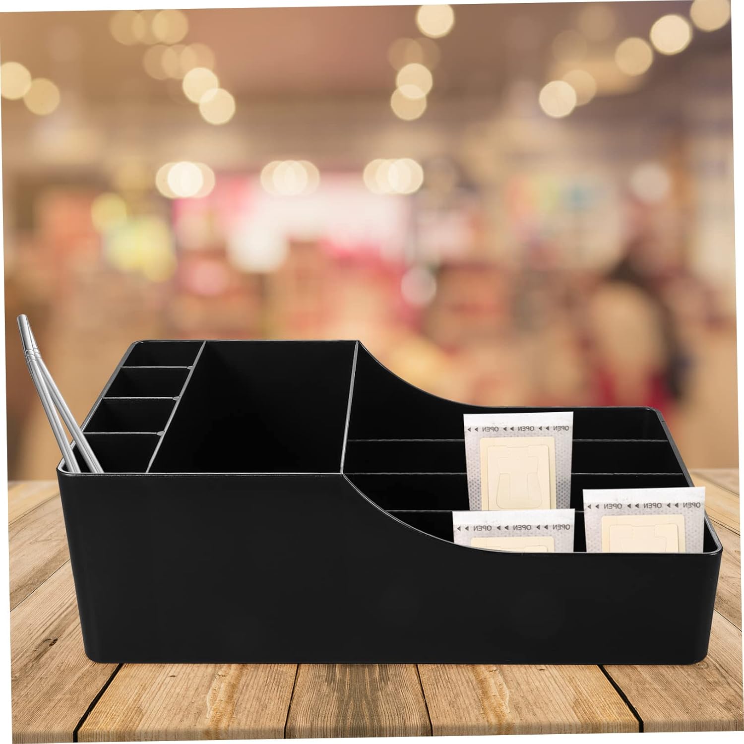 Multi-functional Coffee Station Organizer with Smooth Rounded Corners Space-saving Coffee and Tea Condiment Storage Rack for Bars Cafes and Milk Tea Shops