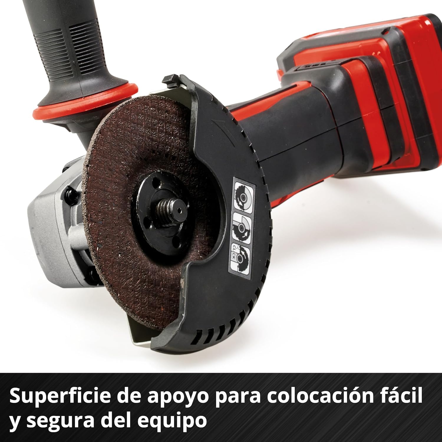 Einhell Amoladora angular con batería TE-AG 18/115-2 Li-Solo Power X-Change (18 V, 115mm, diámetro de disco, 28 mm de profundidad de corte, empuñadura adicional, sin disco de corte ni batería)