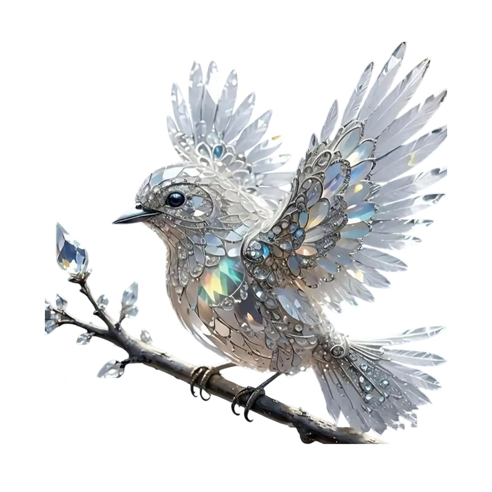 ZWWAAZHF Bluebird Sun Catcher Stained Art Flat Acrylic Window Decoration for Nature Enthusiasts Home Nature Themes Easy Hanging Chain Rope Bird Ornament