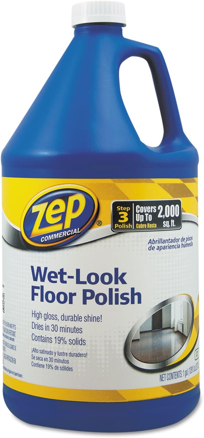 Zep Wet-Look Floor Polish - 1 Gallon ZUWLFF128 - Long Lasting Shine