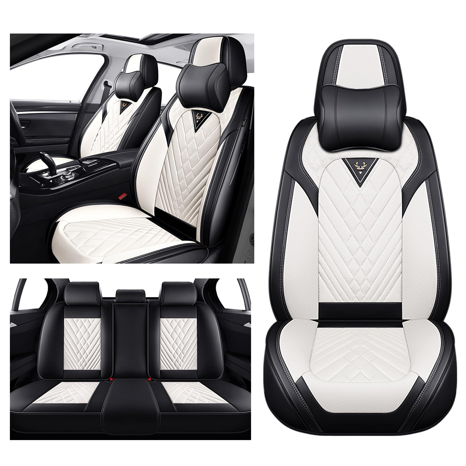 Car Seat Covers for Lexus TX 350 2024-2026 Waterproof Nappa Leather Full Set Seat Cover with Headrests Anti-Slip
