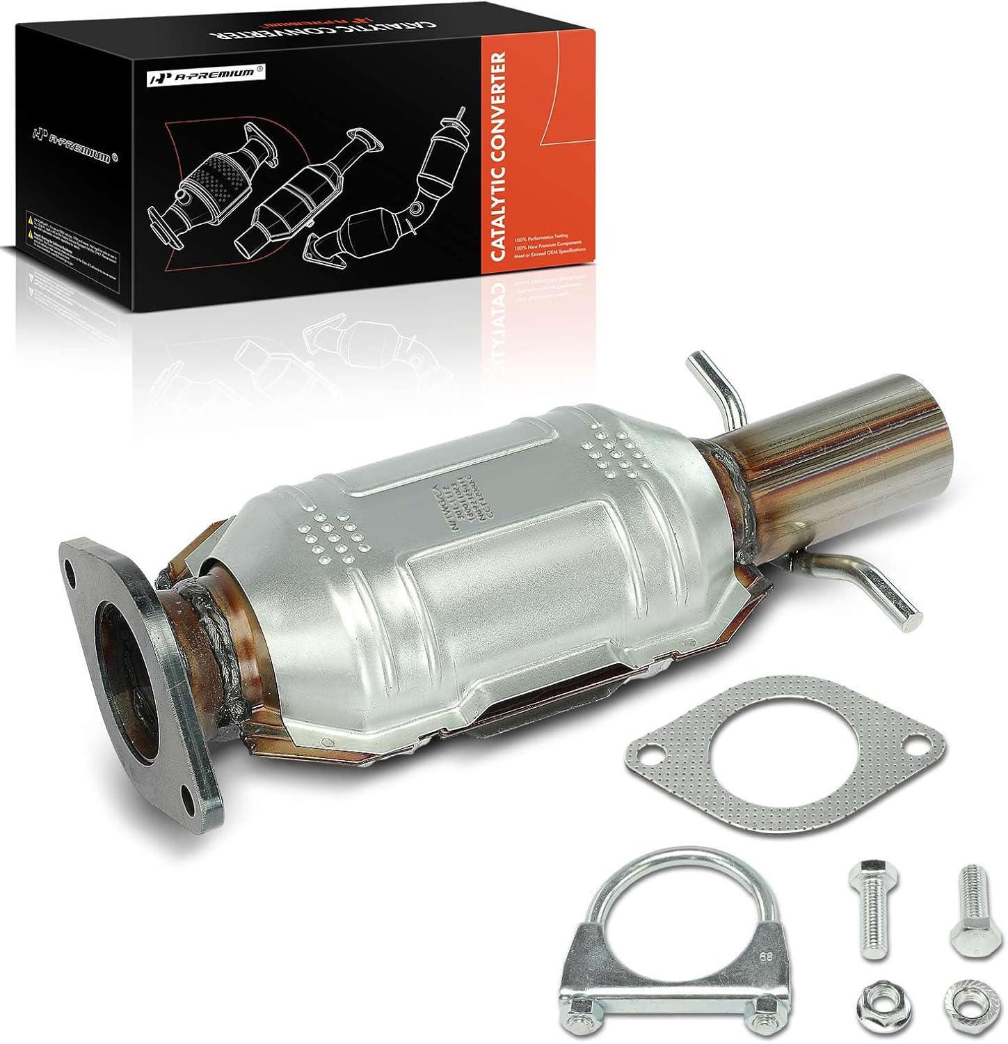 A-Premium Rear Catalytic Converter Kit Direct-Fit Compatible with Chevrolet Malibu 2008-2012 2.4L & Pontiac G6 2008-2010 2.4L & Saturn Aura 2008-2009 2.4L, EPA Compliant