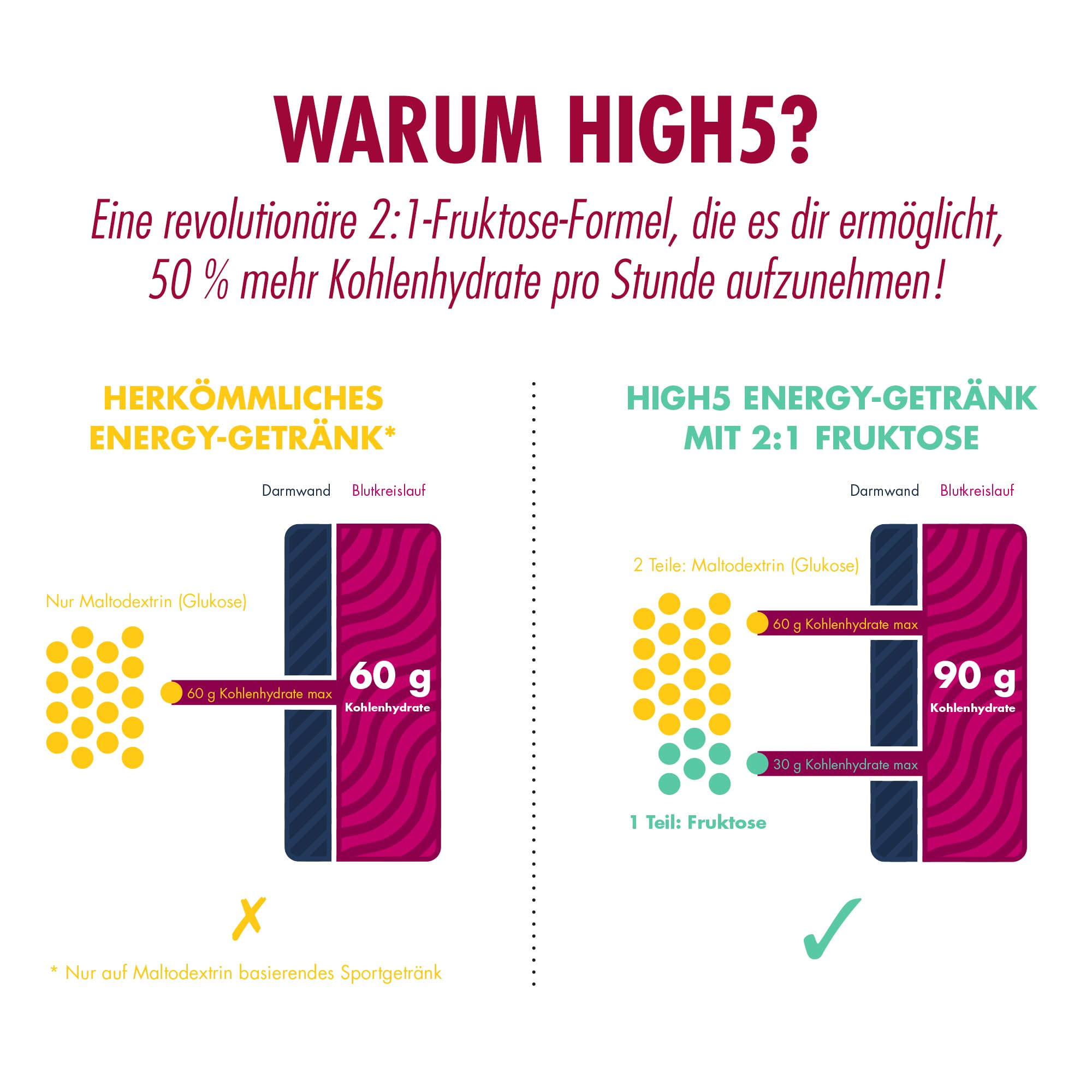 HIGH5 Sport Energy Drink - Isotonisches Getränkepulver mit Electrolytes - Kohlenhydrate Pulver & Elektrolyt Pulver für Endurance und Hydration - Natürliche Aromen, Vegan (Beere, 2,2kg, 46 Portionen)