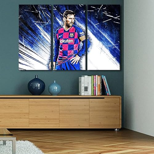 Miniatura 82 de TISHIRON 3 paneles CR7 Cristiano Ronaldo - Póster en lienzo para decoración de pared, pelota deportiva, casa moderna, para club, arena, sala