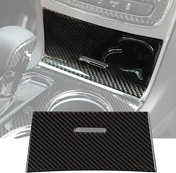 CheroCar Real Carbon Fiber Center Console Storage Stickers for Jeep Grand Cherokee 2014-2026, Interior Accessories, 1PC