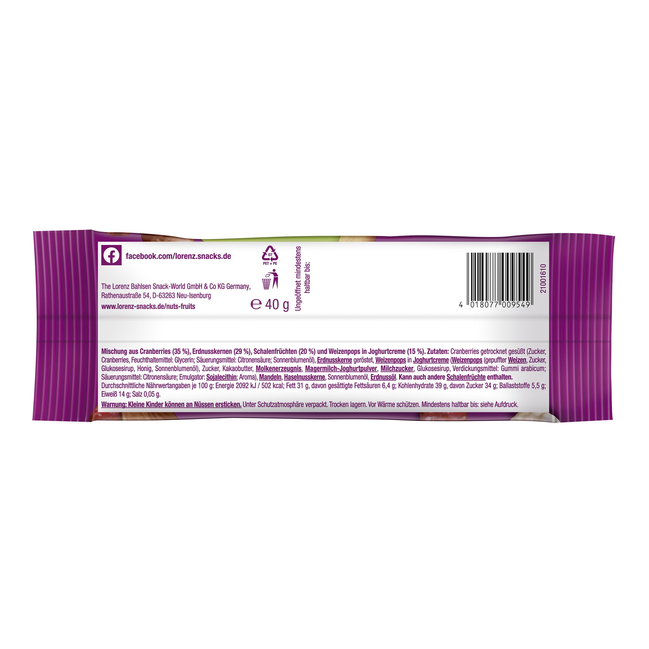 LORENZ | Nuss & Frucht mit Joghurt Pops | 28 x 40 g | vegetarisch