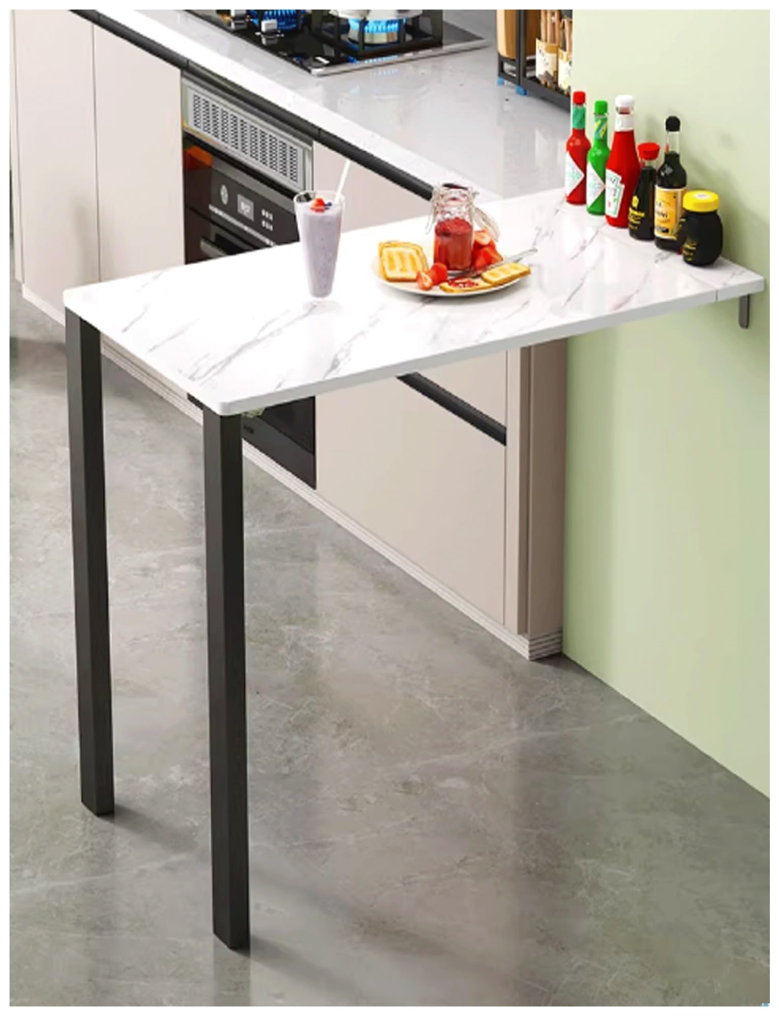 Table pliante murale pour un coin repas de cuisine ou bureau de salon