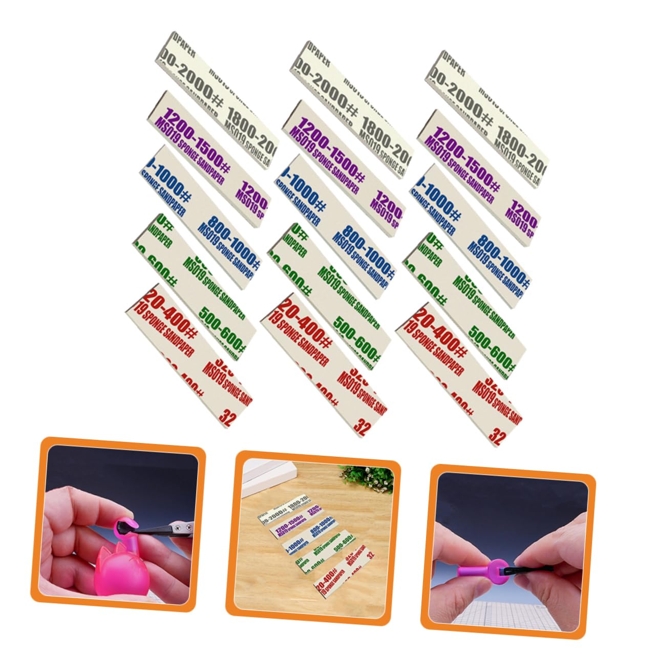 iplusmile 5 Juegos Modelo Esponja Papel De Lija Materiales para Manualidades Material para Manualidades Esponja De Lijado Modelo De Juguete Esponja De Lijado De Grano 320 50 Uds * 5