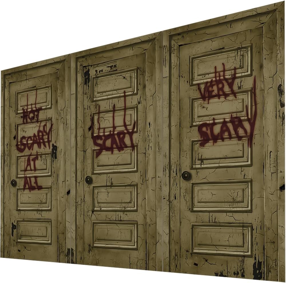 IT Chapter Two 3-Panel Plastic Scene Setters - 32.5" x 65" Each (Pack of 3) - Spooky Wall Decorations, Ideal for Horror Parties and Movie Nights