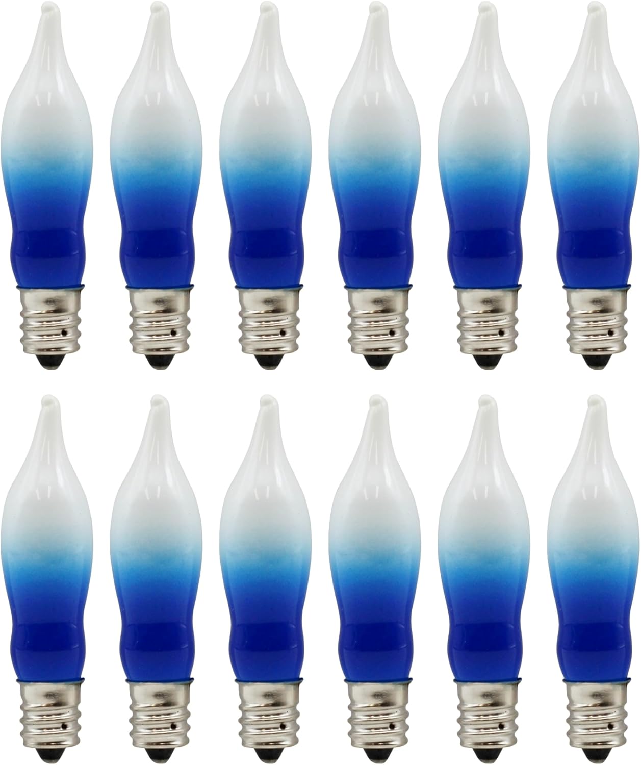 Creative Hobbies 12 Pack Orange & Red Flame Tip Incandescent Bulbs, 7W 120V, E12 Candelabra Base, Perfect for Electric Window Candles, Chandeliers, Sconces, Halloween & Fall Décor