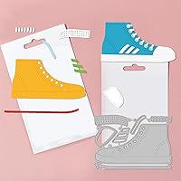 Vista 3 de GLOBLELAND Juego de 16 troqueles de corte de zapatos de lona para bricolaje, álbumes de recortes, zapatos deportivos de metal, troquelados