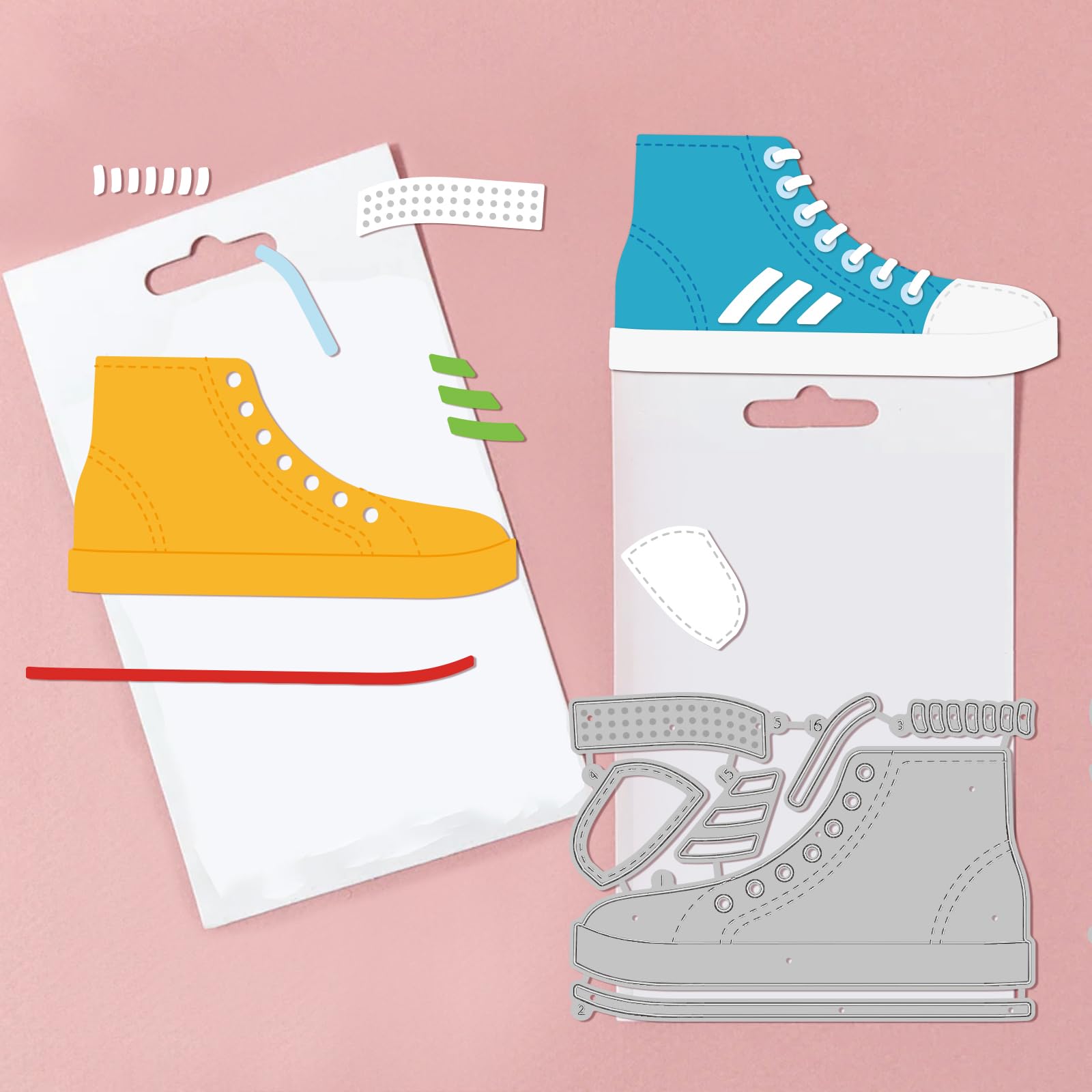 GLOBLELAND Canvas Shoes Sneakers Cutting Dies for DIY Scrapbooking Metal Sports Shoes Die Cuts Cutting Dies Template for Paper Card Making Decoration Album Craft Decor - Image 3