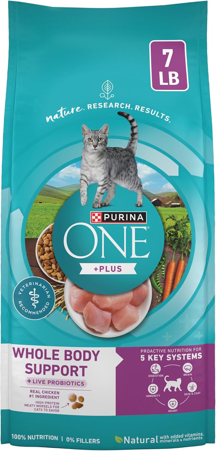 Purina ONE Plus Whole Body Support Chicken Dry Cat Food 7 lb Bag