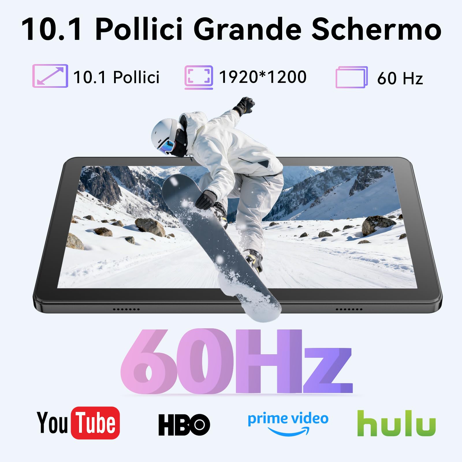 Android 16 Tablet 10 Pollici con Gemini AI, Tablet con Tastiera, Mouse & Stilo, Octa-Core, 24 GB RAM + 256 GB ROM + 1 TB TF, 1920x1200 Display HD, Fotocamera 8MP+13MP, 6000 mAh (Grigio + Cover Nero)