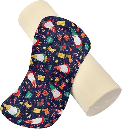 Miniatura 2 de Christmas Gnomes & Gifts Round Cervical Roll Bolster Pillow Bedding Neck Roll Pillow Foam Round Pillow Cylinder Decorative Pillows Bed Neck
