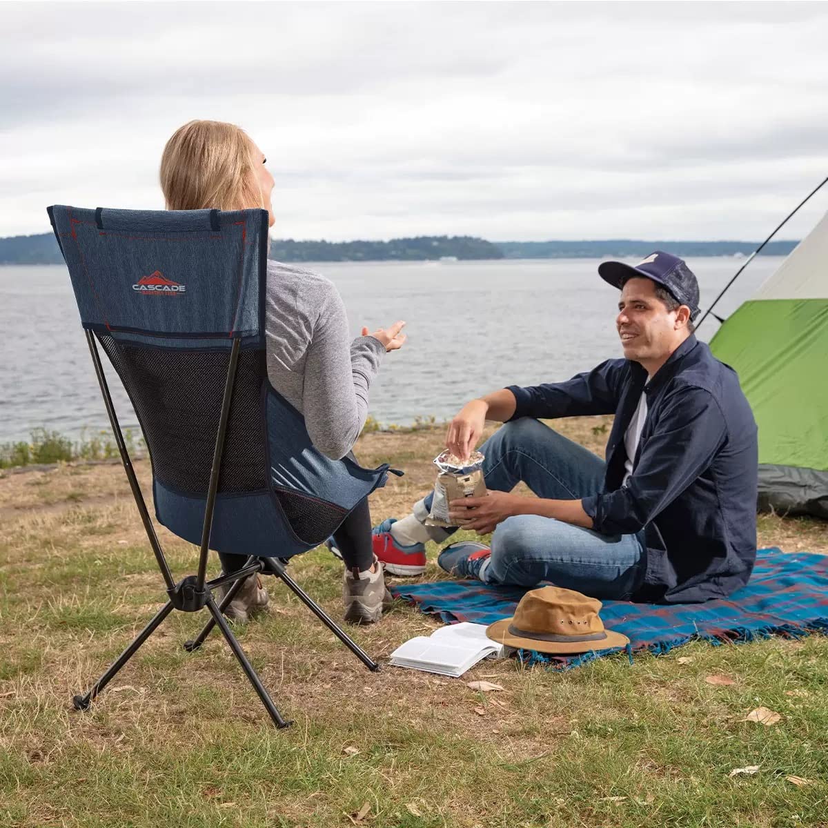 Cascade Ultralight Highback Camp Chair With Carry Bag - Portable For Beach, Sports, Outdoors (Grey) - View #12