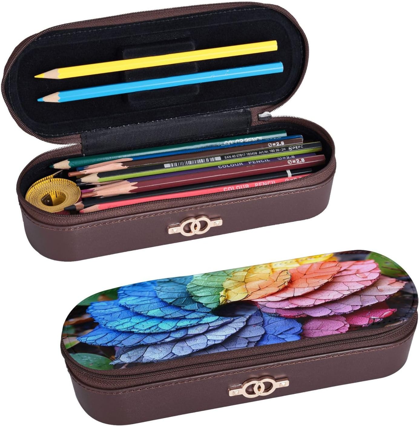 Crack flower Leather Multi Slot Pen Storage Case image 2