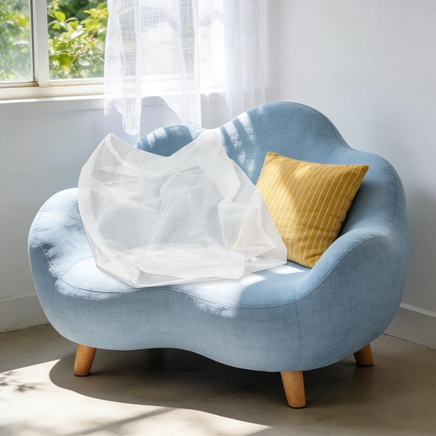 UKCOCO Bean Bag Chair Cover Replacement for Sofa and Recliner, White