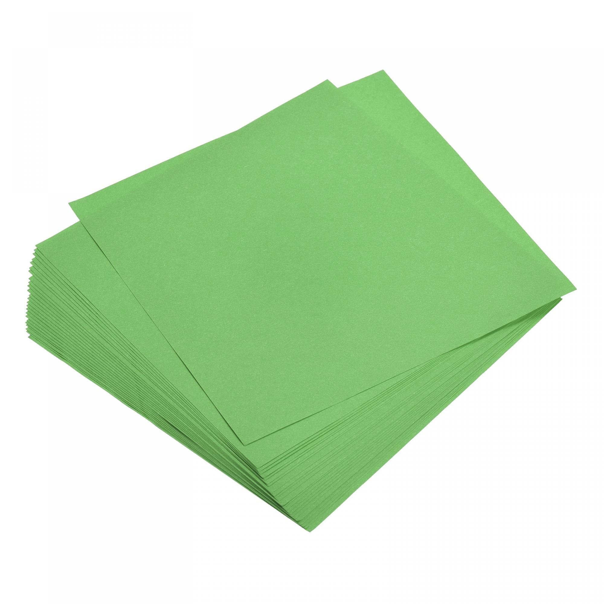 TOP-VIGOR 100 Sheets Coloured Origami Paper, 15cm x 15cm Double Sided, Handmade Craft Papers for DIY Art Crafts, Drawing Cutting, Green