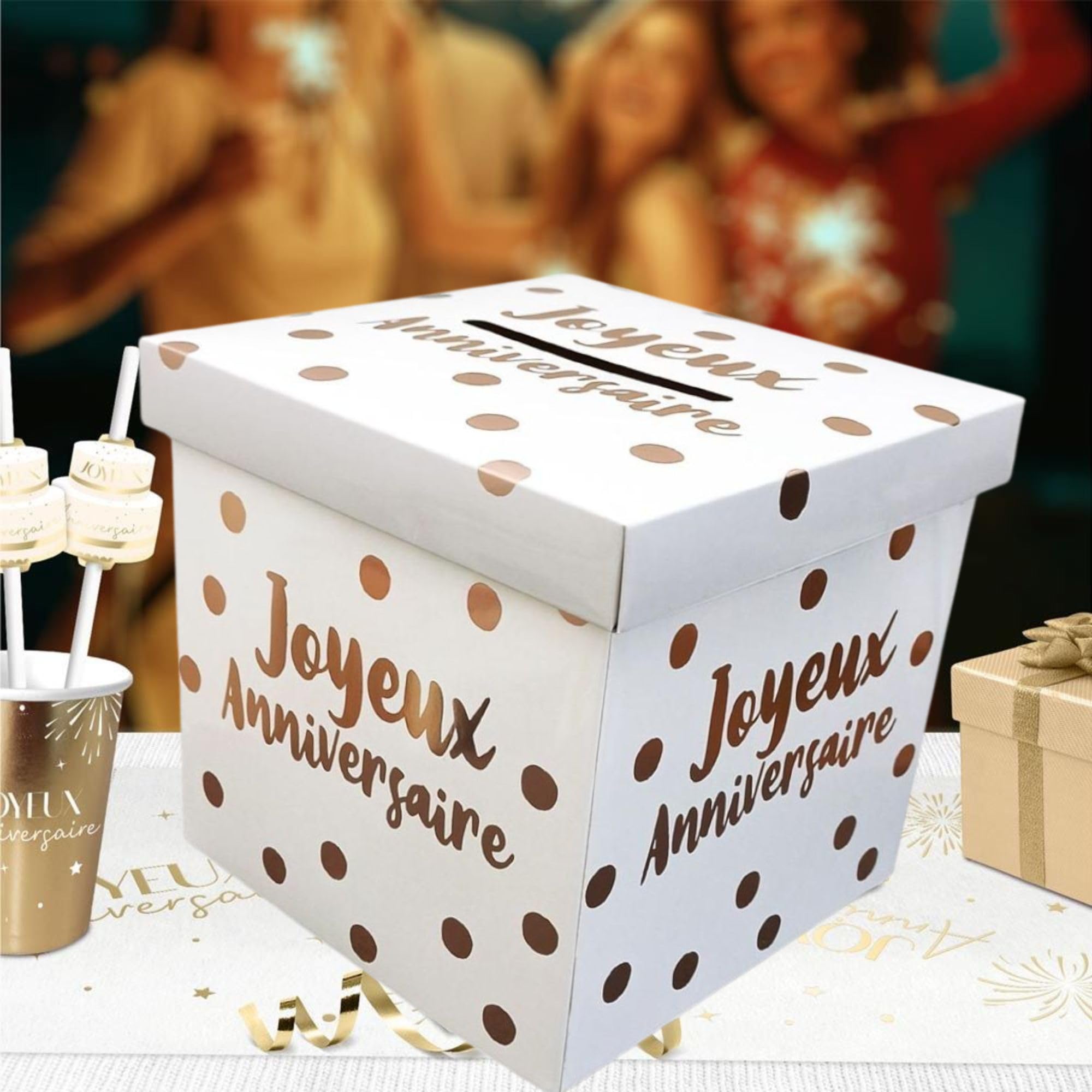 Urne Anniversaire En Carton Kraft - Tirelire 20x20cm, Écologique