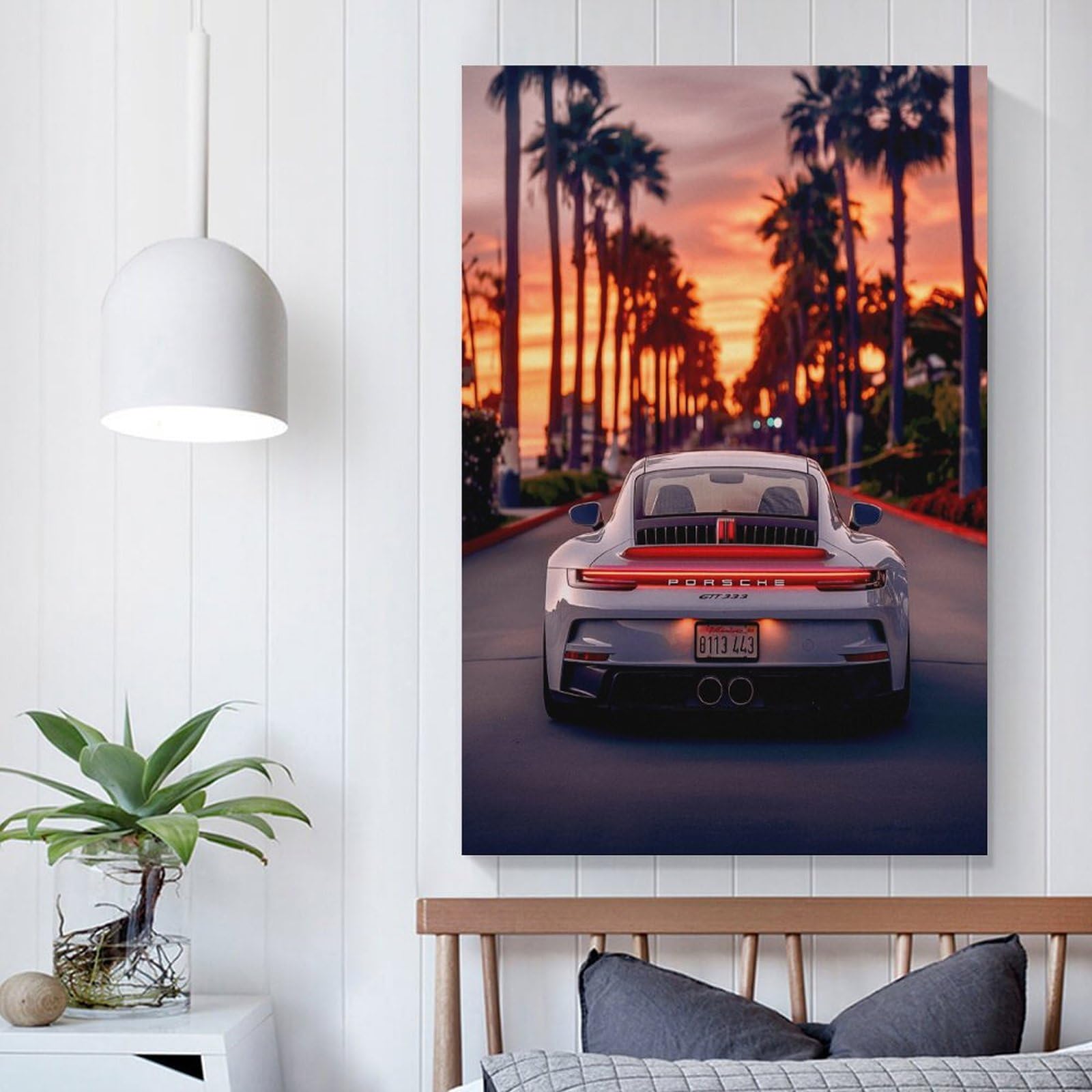 Amazon.co.jp: ポルシェ911車ポスター、夕焼けの風景 (9) 印刷