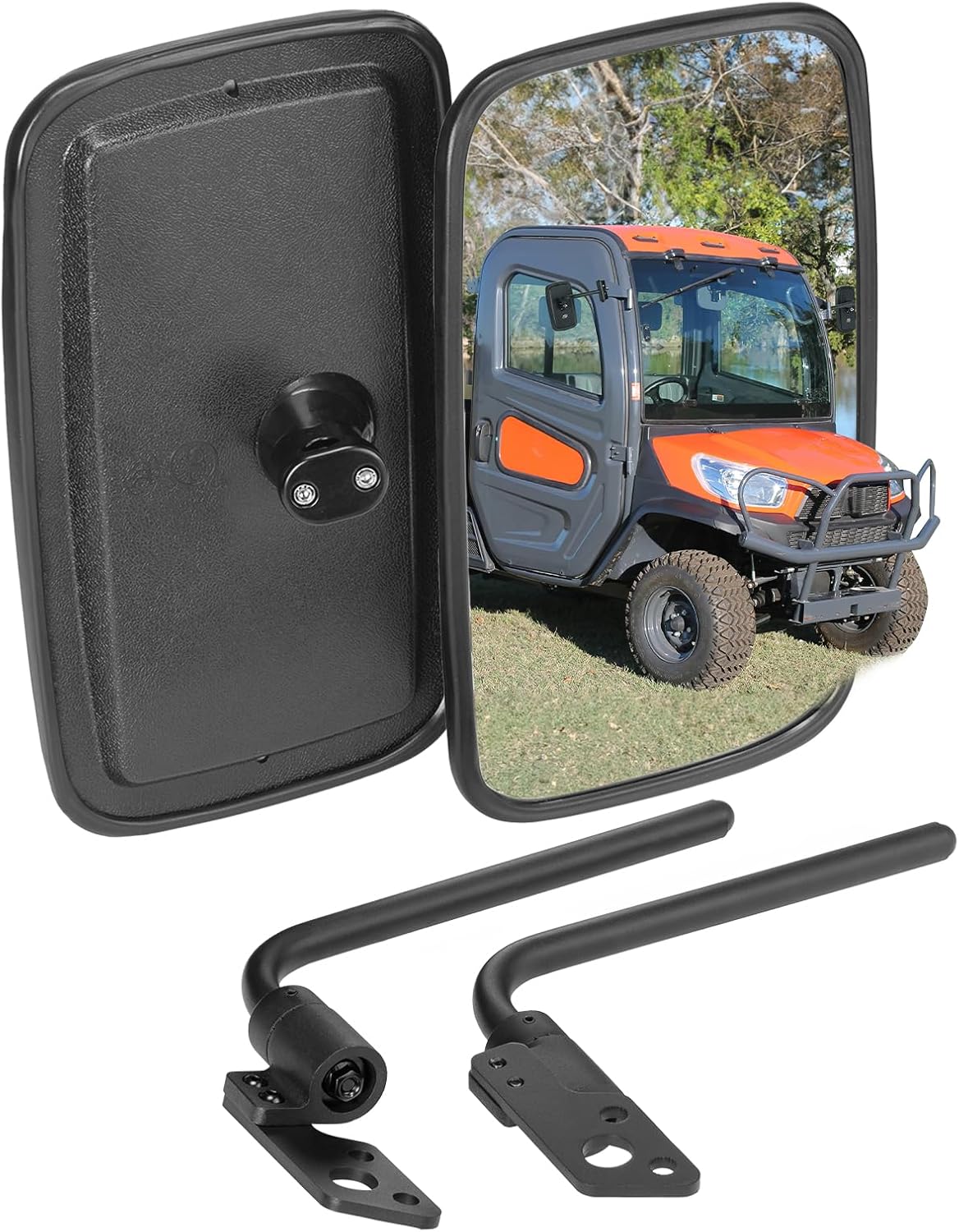 KEMIMOTO UTV Side View Mirrors, 2pcs Rear Mirrors Kit Compatible with Kubota RTV X1100C, Adjustable Convex, Easier Install Door Hinge