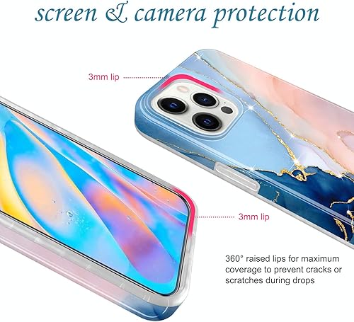 Miniatura 3 de JAHOLAN - Carcasa para iPhone 12 y iPhone 12 Pro, diseño de mármol transparente, carcasa de silicona de goma suave, carcasa de 6,1 pulgadas