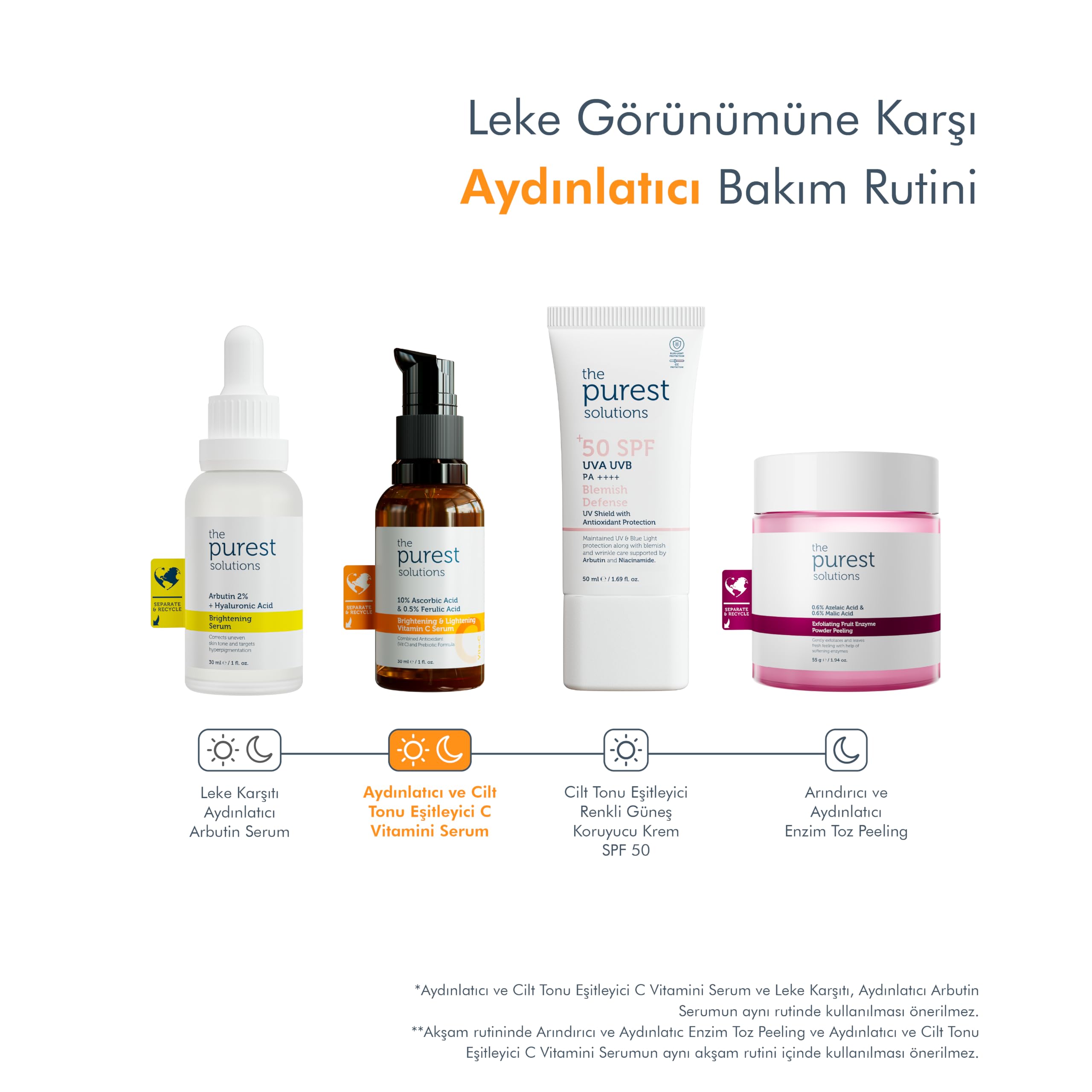 The Purest Solutions, C Vitamini Aydınlatıcı ve Cilt tonu Eşitleyici Cilt Bakım Serumu 30 ml (%10 Ascorbic Acid & Ferulic Acid%0,5)