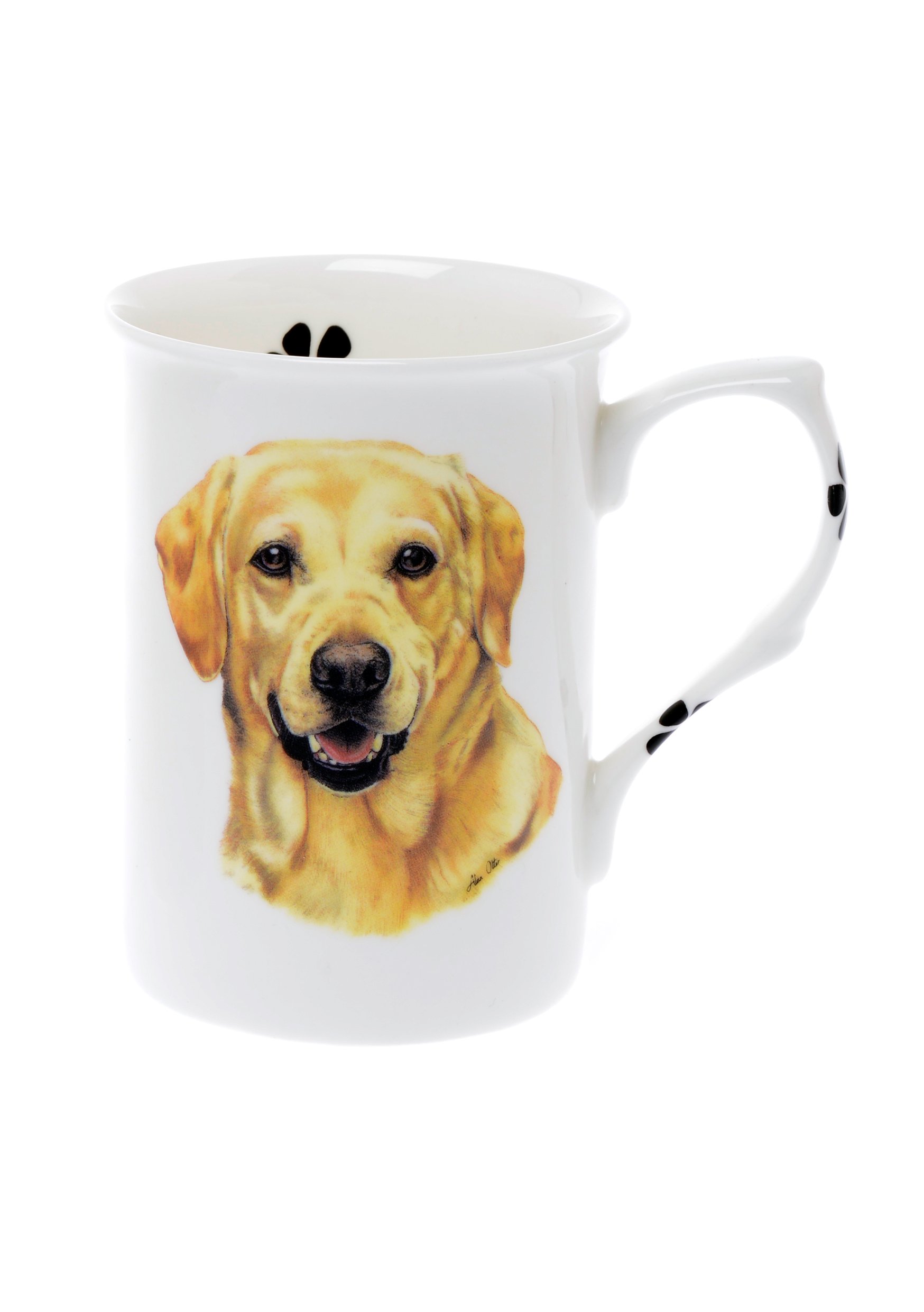 (BB39) SINGLE BONE CHINA BEAKER/ MUG/CUP Labrador Golden/ Yellow dog KIRSTY JAYNE CHINA