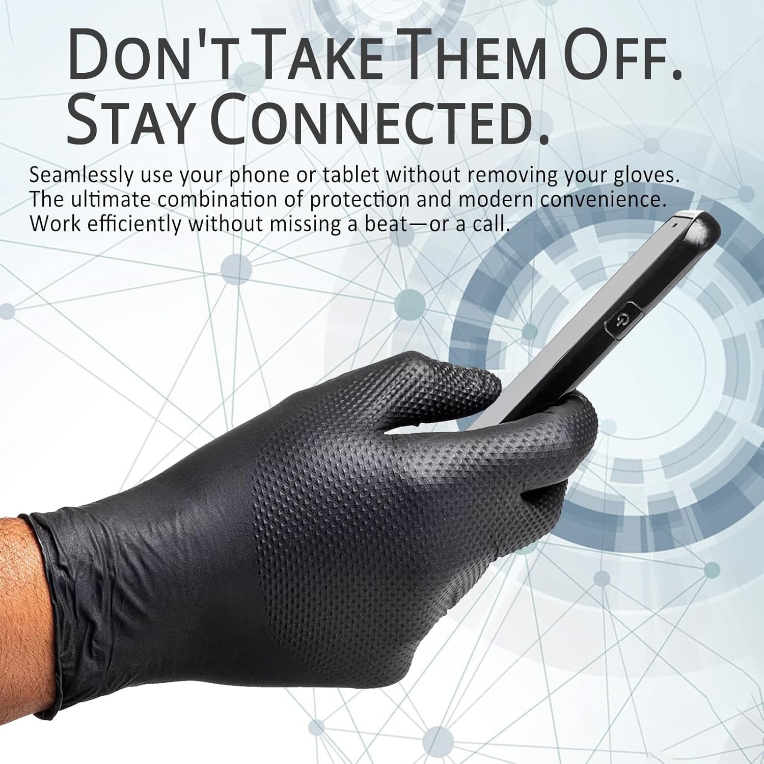 PROMEDIX P Heavy Duty Nitrile Gloves with Diamond Texture 8 Mil Latex Free Powder Free Industrial Disposable Glove