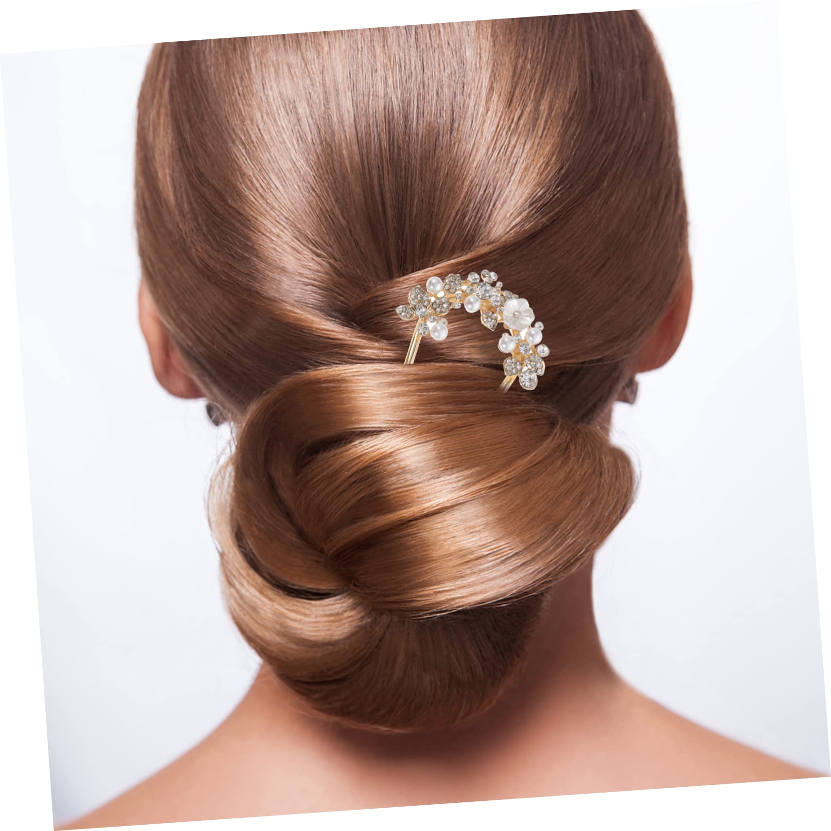 POPETPOP 5piezas Horquilla De Pelo De Perlas y Brillantes Para Moño Chic Horquilla Metálica Para Mujeres Accesorio De Peinado Elegante y Cómodo