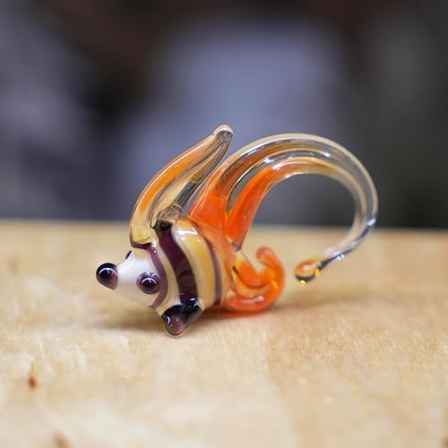 Miniatura 3 de 1 Orange Glass Fish Figurine Hand-Blown Murano-Style Miniature Collectible Fish Ornament for Dollhouse, Shelf & Desk
