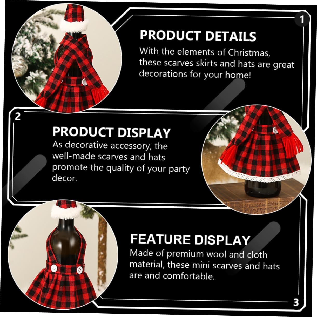 Mini Wine Dress Suit Bottle Decor Accessory for Christmas Xmas Party
