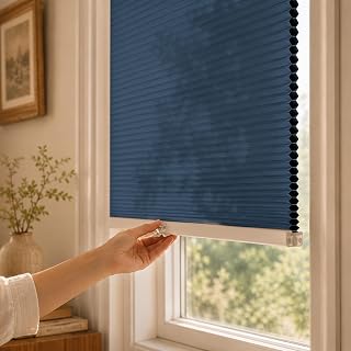 Grandekor Cordless Blackout Cellular Shades for Windows, Honeycomb Blinds