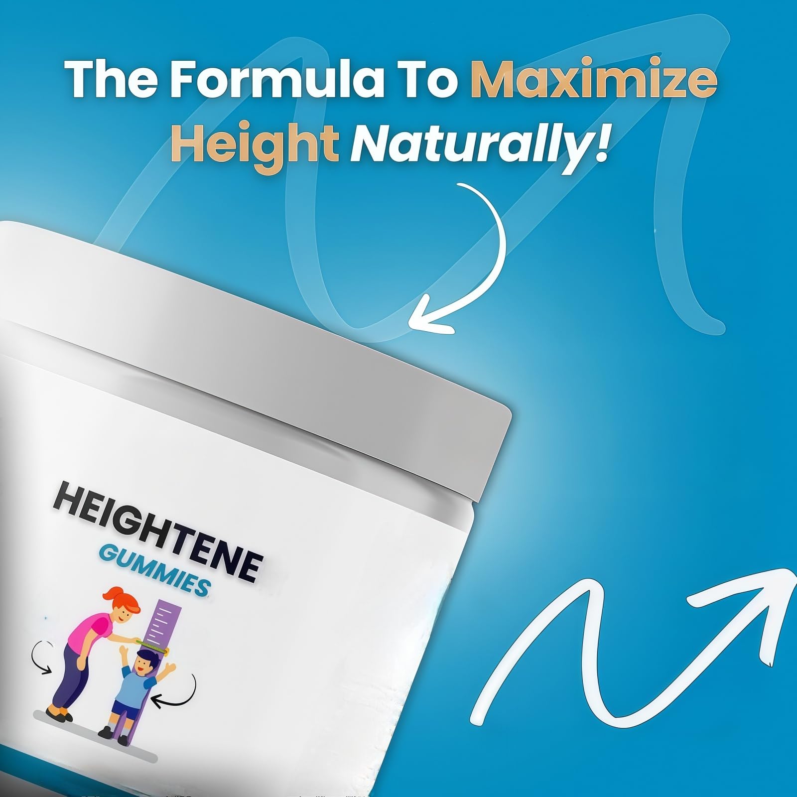 Gomitas de apoyo al crecimiento óseo Calcio Magnesio Zinc D3 K2 Ashwagandha Multivitamina para niños, adolescentes, adultos, vegano, 60 unidades