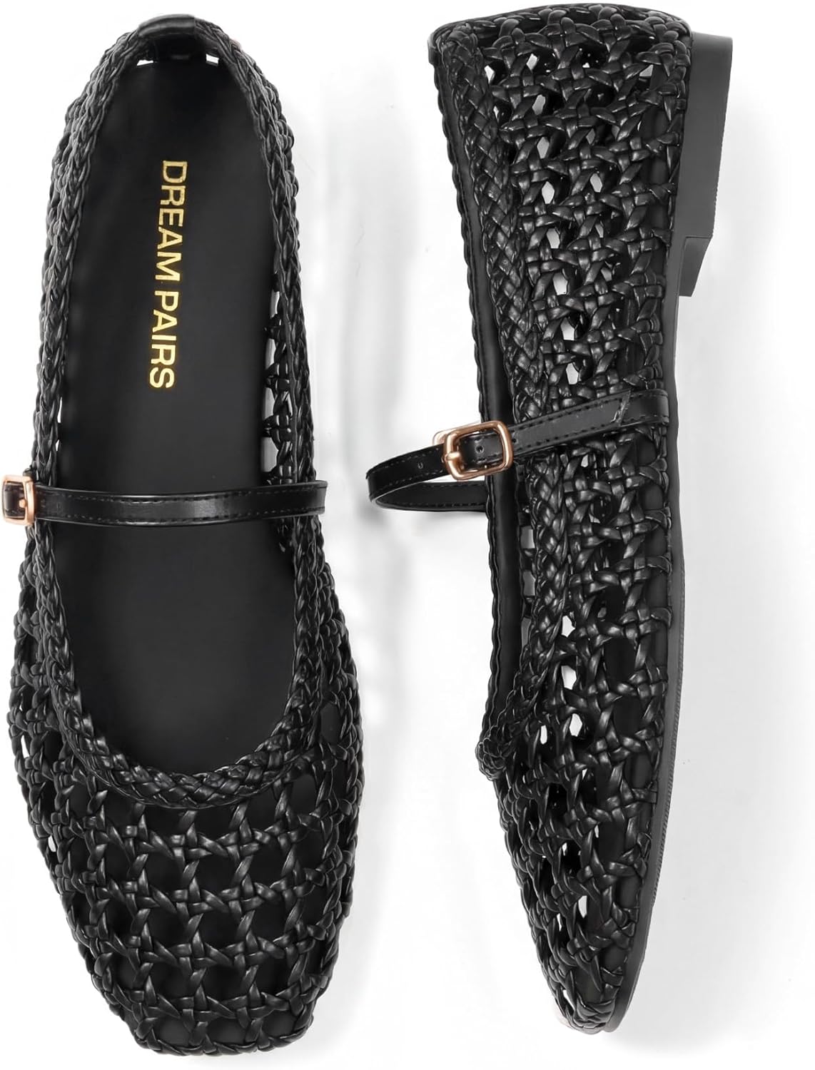 DREAM PAIRS Woven Ballet Mary Jane Flats for Women Dressy Comfortable Square Toe Ballerina Flats with Adjustable Buckle Strap for Work Casual Travel Daily - Image 9