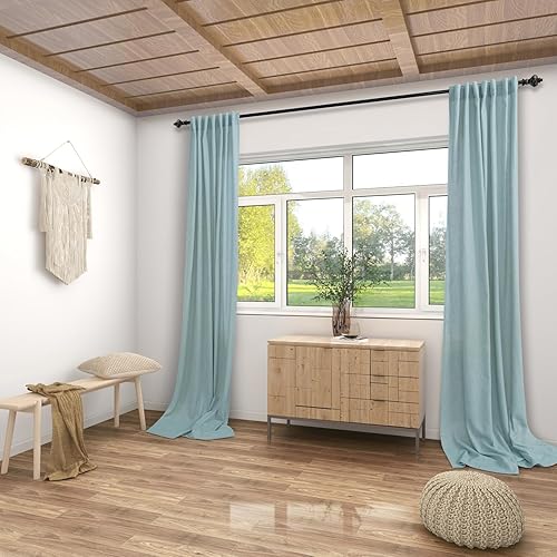 Miniatura 60 de KOUFALL Cortinas transparentes de lino de 90 pulgadas, cortinas para Sala Modernas 2025 De Lino Elegantes, cortinas personalizadas con pestaña