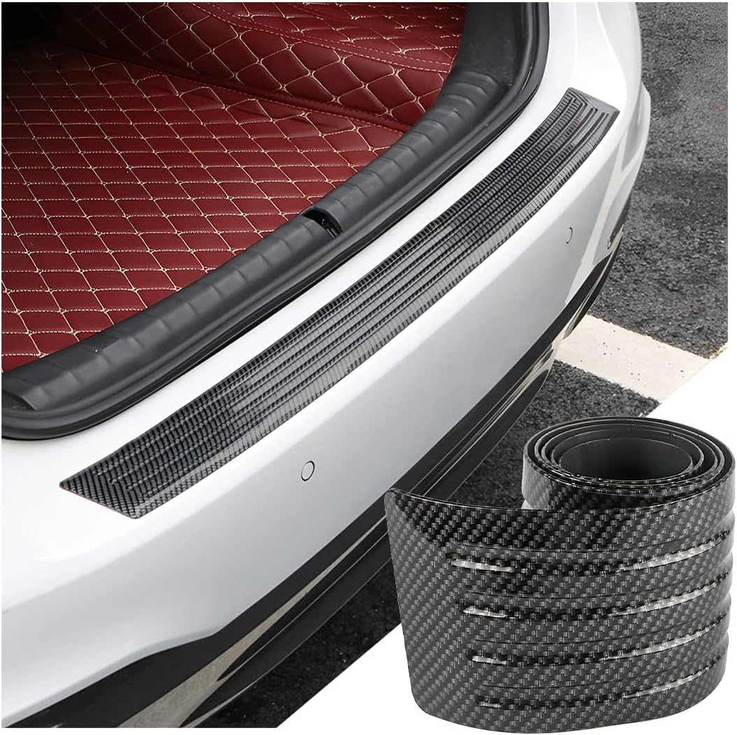 1 Pcs Car Rear Bumper Protector for Chrysler 300C 2006-2008, Car Rear Bumper Protector Anti-Scratch Carbon Car Fiber Rear Bumper Protector Guard, Easy To Install