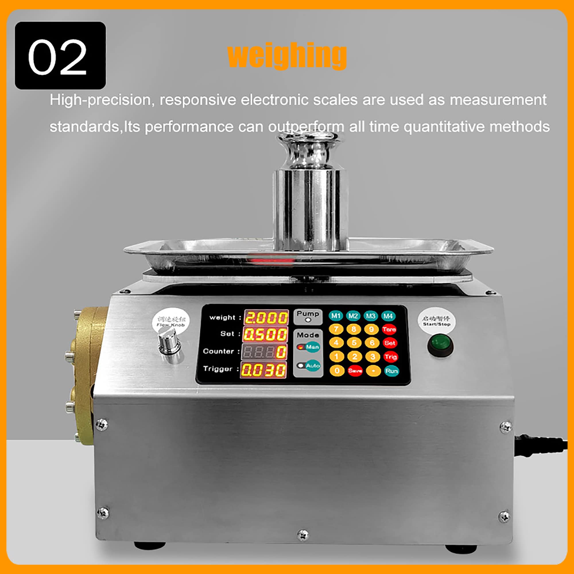 Flüssigabfüllmaschine, Honigabfüllmaschine Edelstahl Paste dickflüssig Abfüllmaschine 1-40Cm einstellbar zum Abfüllen von zähflüssigen Flüssigkeiten für Honig Öle Leime
