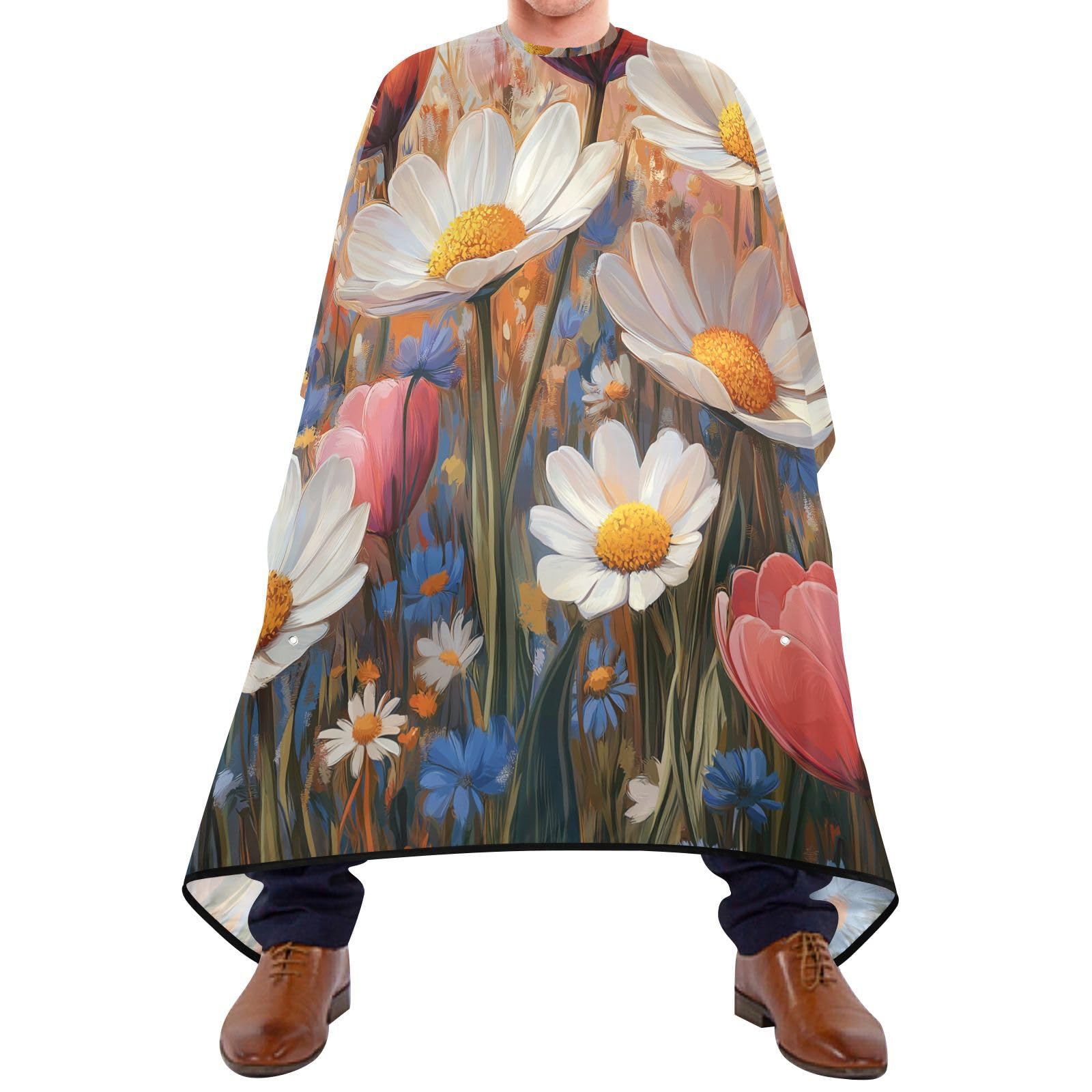 Hezely Spring Flowers Hair Dye Cape, Barber Cape for Adults,Waterproof Salon Cape,Waterproof Hairdressing Styling Hair Cutting, 65