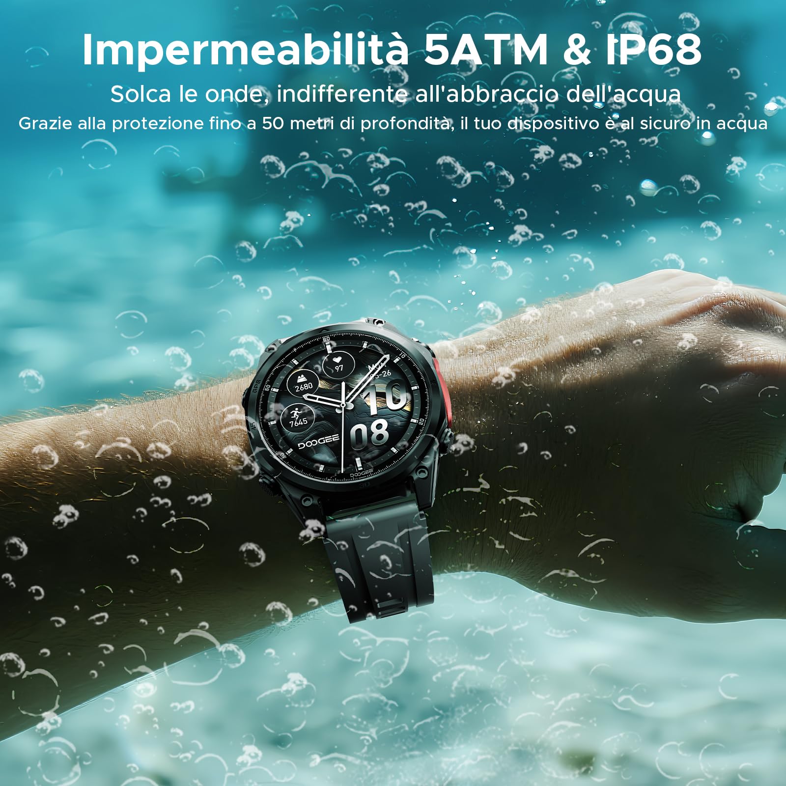Anywise W1 Pro Orologi Smartwatch uomo,GPS Dual-Band & Mappe Offline, 5 ATM, 18 Giorni Autonomia, Display AMOLED HD 1,43", 170+ Modalità Sport,Chiamate Bluetooth,Compatibile con Android/iOS