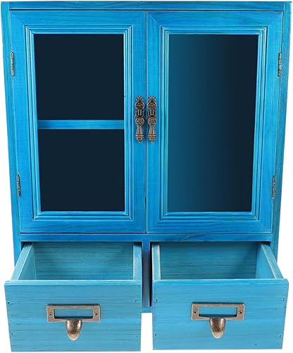 Miniatura 4 de Holibanna Gabinete de almacenamiento de pared de madera, gabinete de medicina de pared de baño, armario de cocina colgante rústico para colgar en la