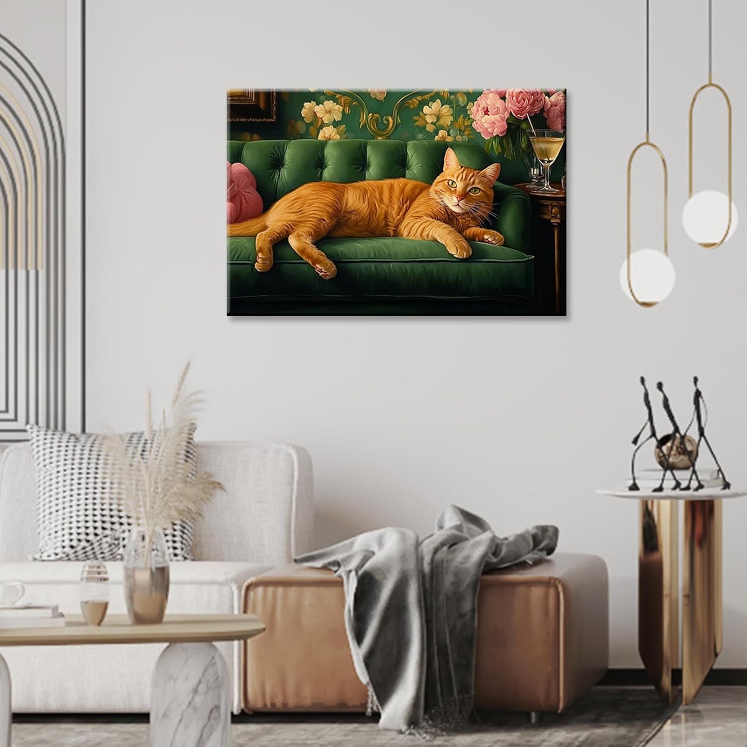 Cute Orange Cat Wrapped Framed Print Poster Pet Art Funny Orange Cat Lover Gift Wall Art Room Decor Aesthetics Ready To Hang 16X24 inch