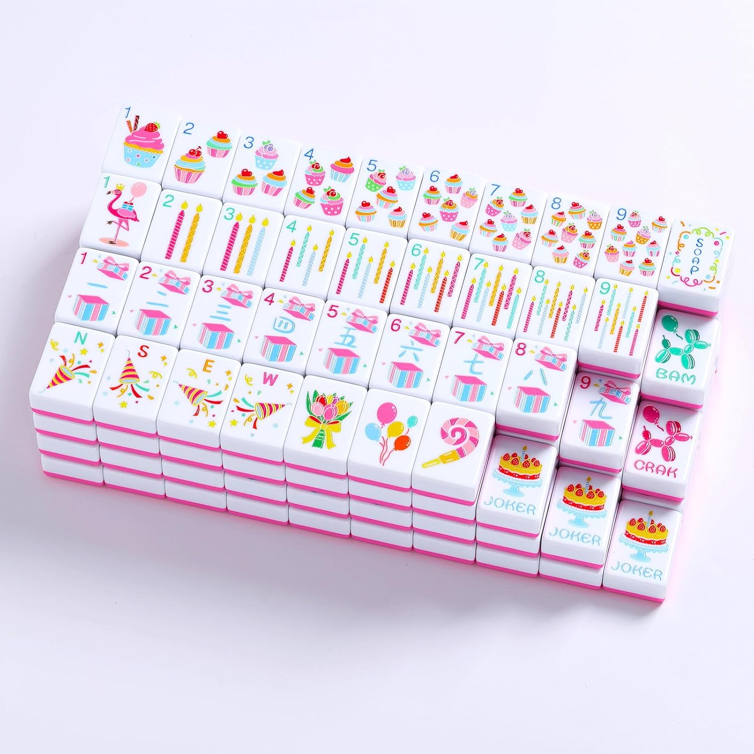 American Mahjong Tile Set, 160 Engraved Tiles with Accessories and Mahjong Tile Bag, Mahjong Set for Beginners