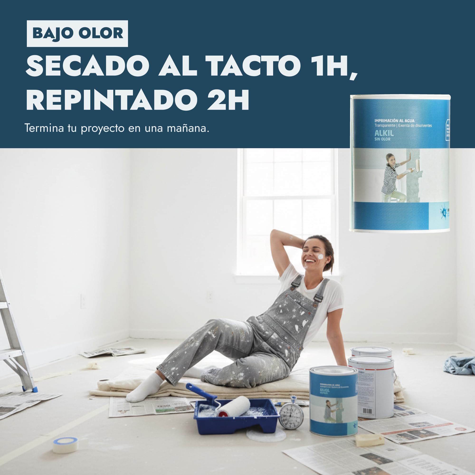 Ursan - Alkil | Imprimacion al Agua Sellante e Incolora para Imprimación Paredes o Techos Además de Otras Aplicaciones - 750 Ml