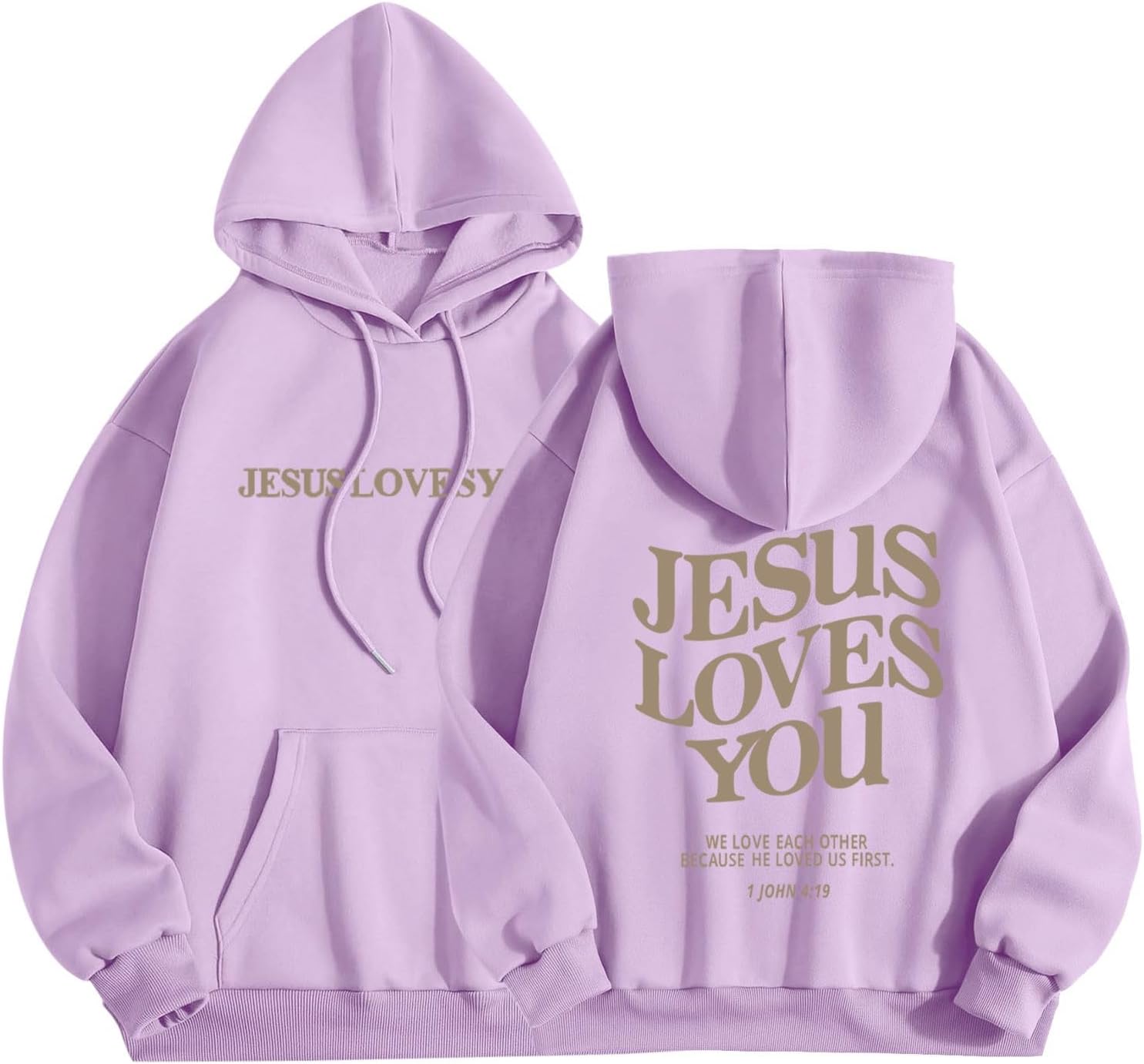 Jesus Loves You Hoodie Christian Hoodies for Women Jesus Pullover Tops Comfy Casual Streetwear Clothes with Pocket