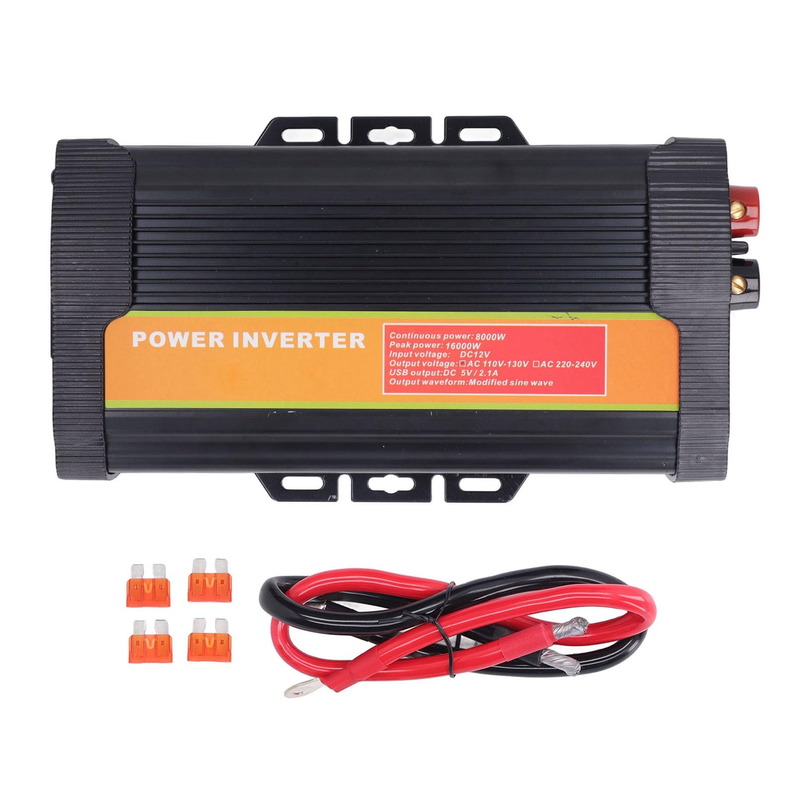8000W 16000W Car Power Inverter DC 12V to AC 110V Converter with 2 USB Ports Overload Protection for Camping Travel Home Emergency