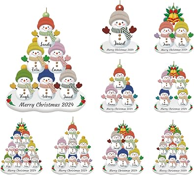 Personalized Snowman Christmas Ornament 2025, Photo Acrylic Customized Family Christmas Snowman Ornament with Picture for Xmas Tree Decor Custom Gifts