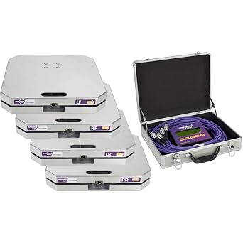 1 Weigh Electronic Race Car Scale System 6,000 LB Capacity, Corner Weight, Cross Weight & LR Bite, 15x15 Inch Pads, LCD Display, Portable Case, Racing Computer Wheel Scale