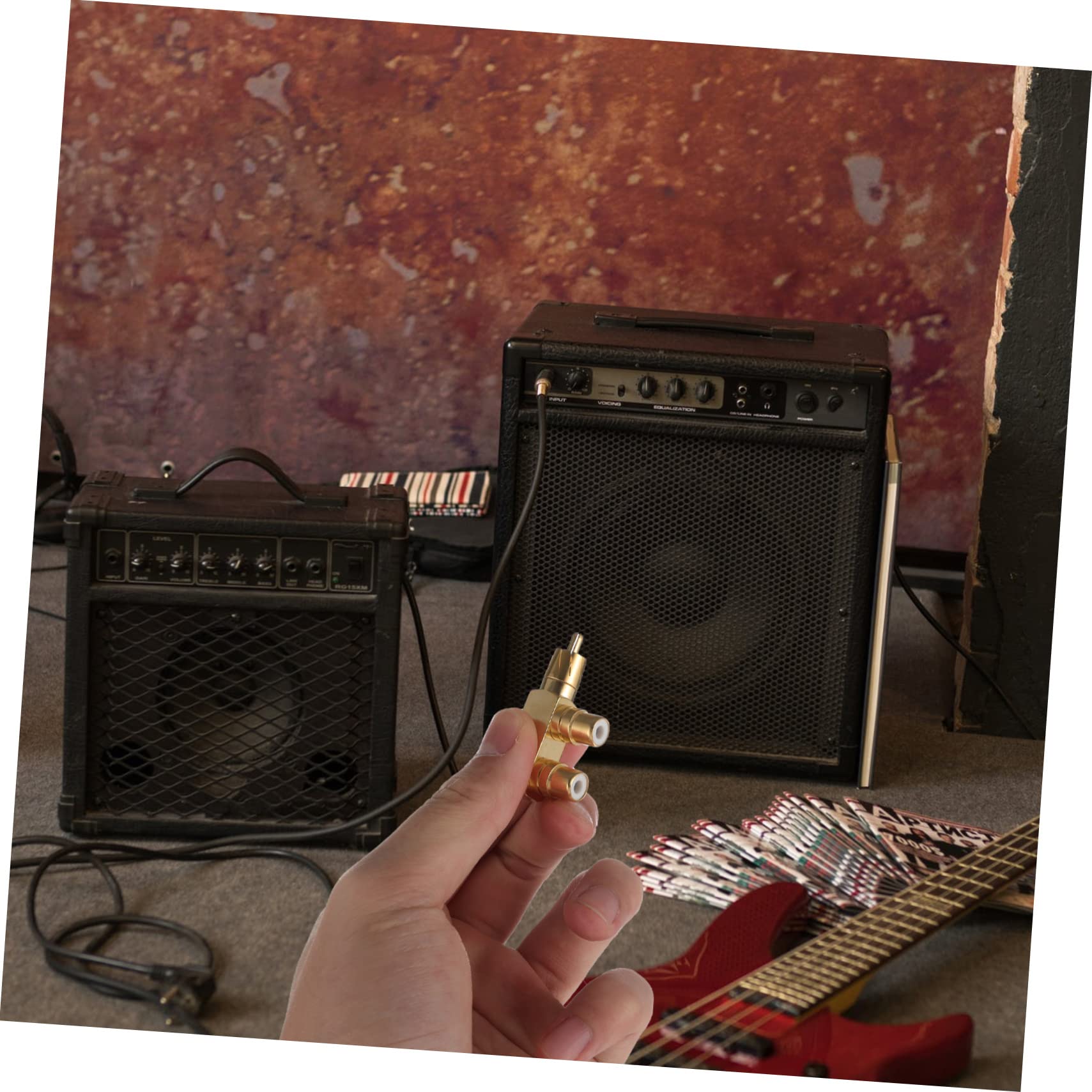 UKCOCO 6stücke Audio Splitter Adapter Reiner Vergoldet Männlich Weiblich Für Platzsparende Im Home-Entertainment-System